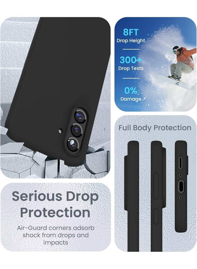 Soft Silicone Cases for Samsung Galaxy A56 6.7 Inch 5G,[Military Grade Drop Protection] [Anti-Scratch Microfiber Lining] Shockproof Slim Cover for Galaxy A56 (Black) - Image 3